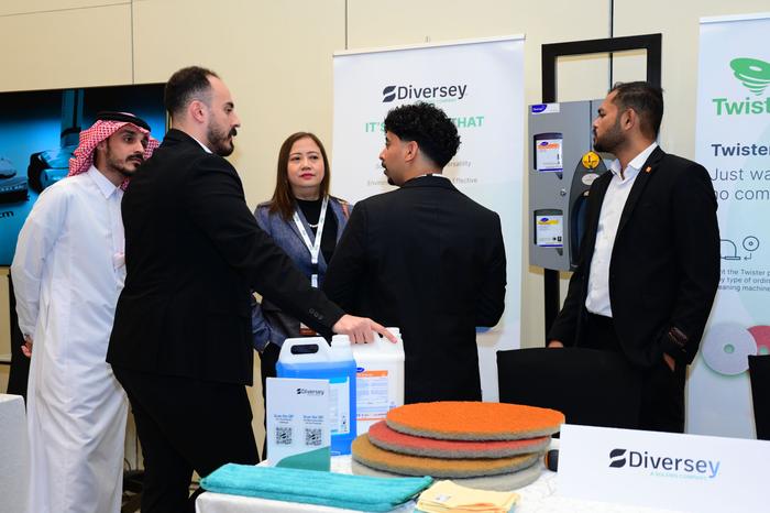 CMEC Riyadh sponsor booth conversation