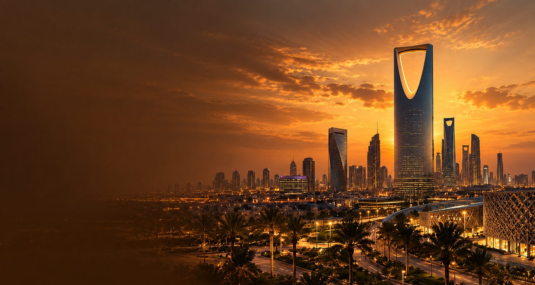 Riyadh skyline at dusk